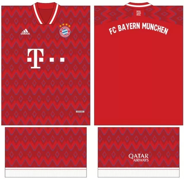 Arte Vetor Camisa Bayern München Conceito 2024 | Modelo 17
