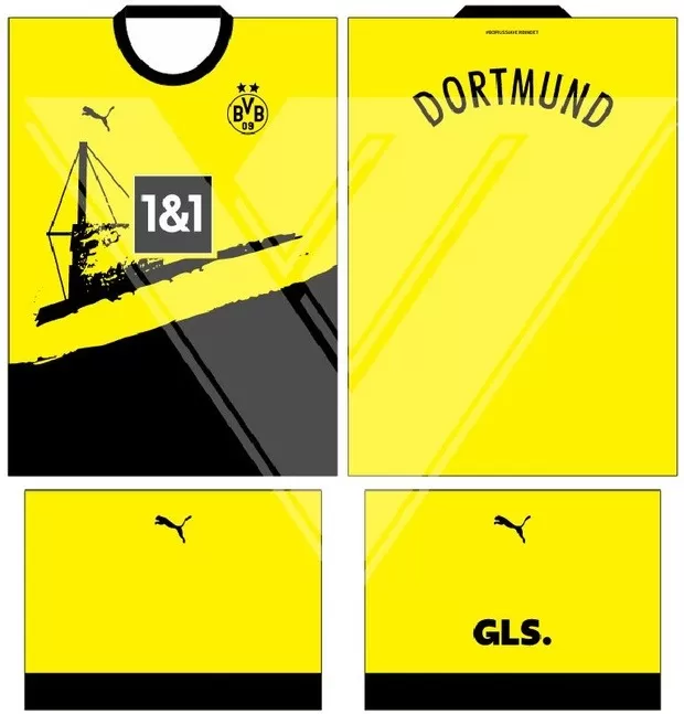 Arte Vetor Camisa Borussia Dortmunt Conceito 13