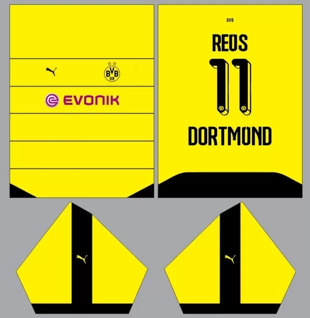 Arte Vetor Camisa Borussia Dortmunt Conceito 22