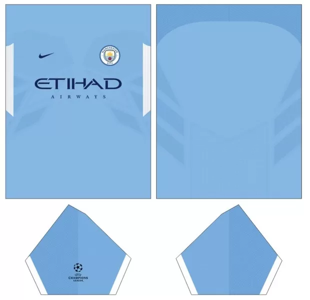 Arte Vetor Camisa Manchester City Conceito 2024 - Modelo 01