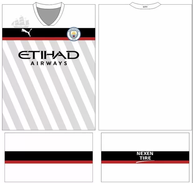 Arte Vetor Camisa Manchester City Conceito 2024 - Modelo 15