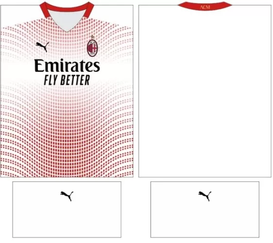 Arte Vetor Camisa AC Milan Conceito 2024 | Modelo 01