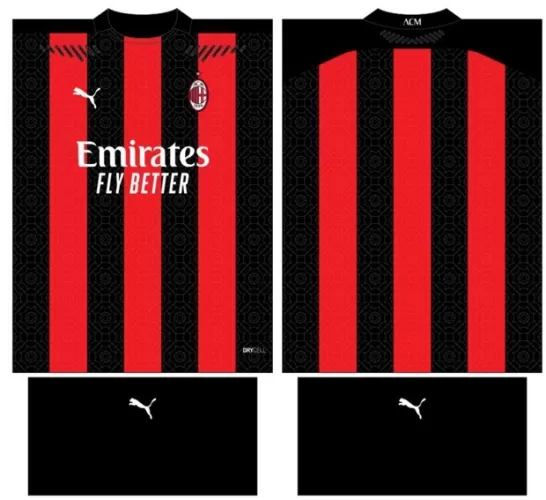 Arte Vetor Camisa AC Milan Conceito 2024 | Modelo 05