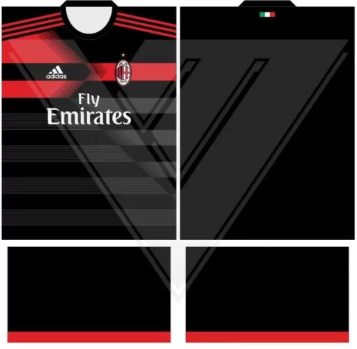 Arte Vetor Camisa AC Milan Conceito 2024 | Modelo 22