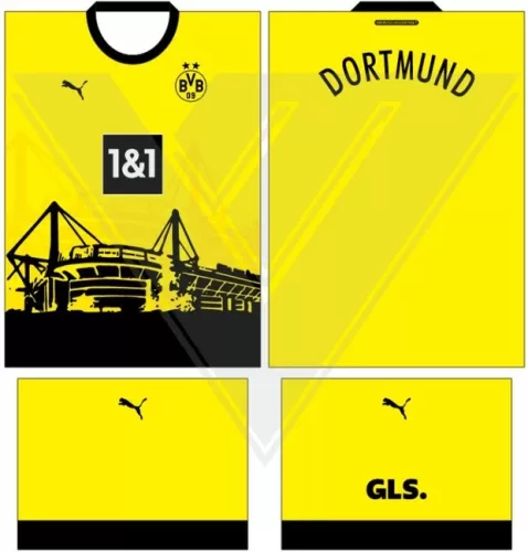 Arte Vetor Camisa Borussia Dortmunt Conceito 12